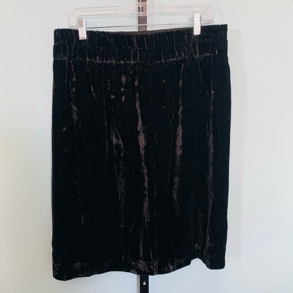 NWT J. Crew Black Luxe Velvet Pull-On Skirt Size Large - Picture 4 of 6